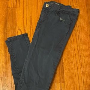 American Eagle Outfitters Dark Teal Sateen Jeans